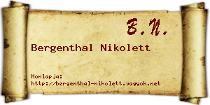 Bergenthal Nikolett névjegykártya